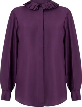 Alberta Ferretti Zijden Blouse - Dames - Overhemden - Paars - XS - Overhemden