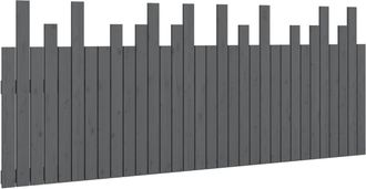 vidaXL Cabecero De Cama De Pared Madera Maciza Pino Gris 204x3x80 Cm Vidaxl