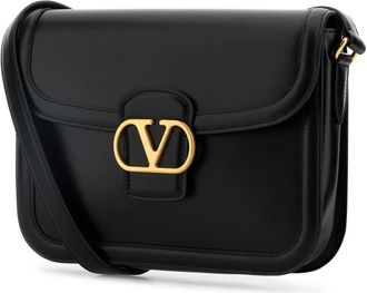 Valentino Garavani Mens Black Leather 9to5 Shoulder Bag Nero Calf - Bos Taurus Borse A Tracolla