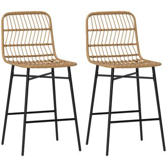 HOMCOM Taburetes de bar 43x56x101 cm madera natural