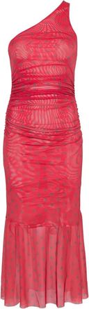 House of Sunny Ruched Polka-dot Dress