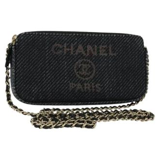 Chanel Pre-owned Mini Bags, female, Blue, Size: ONE SIZE Pre-owned Vintage Long Wallet