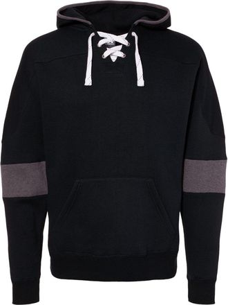 J. America Mens Sport Lace Colorblocked Fleece Hooded Sweatshirt