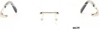 MCM Rectangle Rimless Metal Eyeglasses - Silver