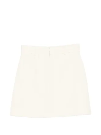 Alessandro Enriquez Beaded A-Line Wool Skirt - White