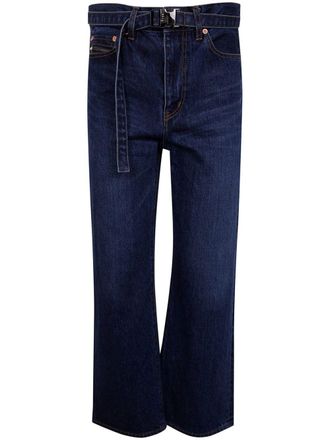 sacai Jeans met ceintuur - Blauw