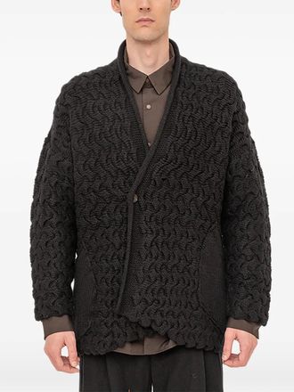 Devoa textured cardigan - Black