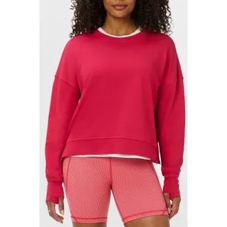 Sweaty Betty After Class Crop Sweatshirt in Crimson Red at Nordstrom, Size Xx-Large