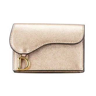 Dior Pre-owned Wallets, female, Yellow, Size: ONE SIZE Pre-owned Leather Saddle Card Holder