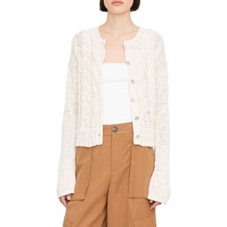 Vince Cable Front Cardigan in Off White at Nordstrom Rack, Size X-Large