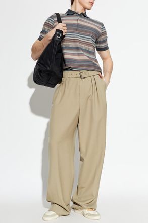 Paul Smith Polo Shirt With Stripe Pattern, Mens, Grey