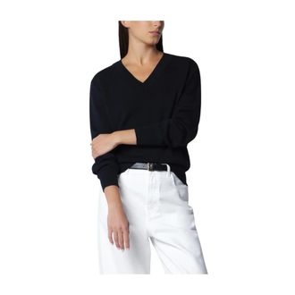 R&oacute;he Truien & Vesten, Dames, Blauw, 2Xs, Wol, Dubbele V-hals Trui
