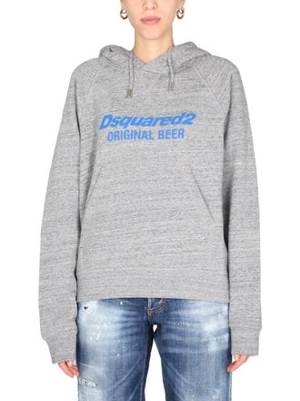 Dsquared2 Cotton Jersey Hoodie - Gray