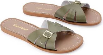 Salt-Water Womens Classic Slides Sandal In Olive