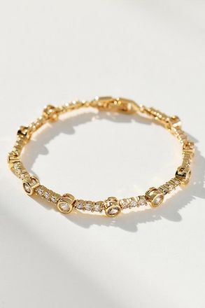 Anthropologie Mixed Crystal Tennis Bracelet