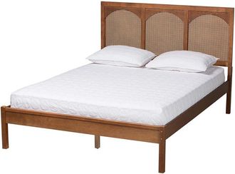 Baxton Studio Blossom Classic & Traditional Wood & Rattan Platform Bed