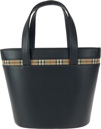 Burberry Black Leather Tote Bag (Pre-Owned)