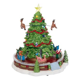 F&eacute;&eacute;ric Lights & Christmas Pueblo Navide&ntilde;o Iluminado Con &Aacute;rbol De Navidad Y Tiovivo Animado Y Musical, Con 38 Led, Que Funciona Con Corriente De Red - Feeric Lights & Christmas