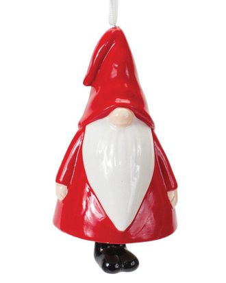 Melrose International Set Of 12 Ceramic Gnome Bell Ornament