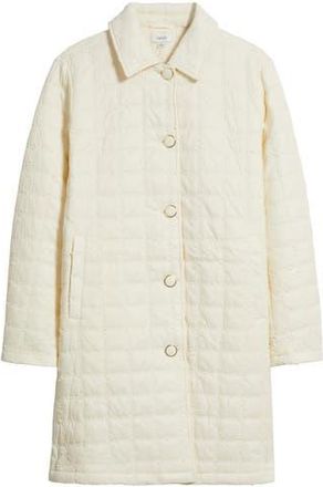 CeCe by Cynthia Steffe Boucle Quilted Longline Jacket in Ivory at Nordstrom Rack, Size X-Small