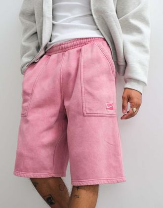 Nike Street - Pantaloncini rosa pallido con tasca sul retro e logo