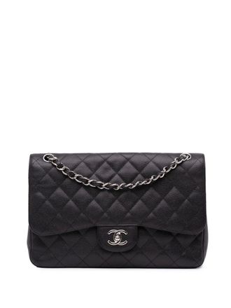 Chanel 2012 Jumbo Classic Caviar Double Flap shoulder bag - Black