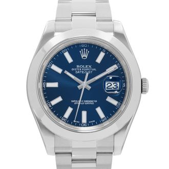 Rolex Pre-owned Rolex Datejust II Automatic Chronometer Blue Dial Mens Watch 116300 BLSO