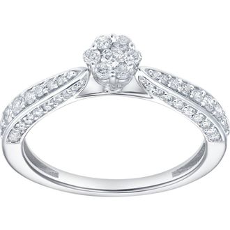 LuvMyJewelry Lyssara Embrace 0.60 Cts Natural Diamond 14K Gold Ring in 14K White Gold at Nordstrom, Size 7