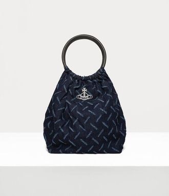 Vivienne Westwood Molly Large Shoulder Bag Ripped Denim Denim-blue