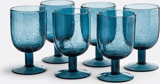 La Redoute Interieurs Set van 6 glazen op voet in bubbelglas, Faraji