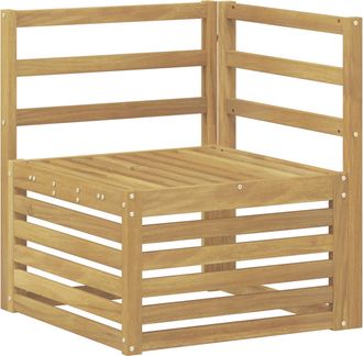 vidaXL Sof&aacute; De Esquina Para Exteriores Madera De Acacia S&oacute;lida Blanco Vidaxl