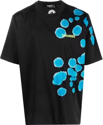 Dsquared2 abstract-print logo T-shirt - men - Cotton - S - Black