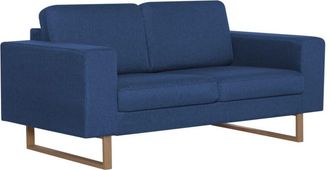 vidaXL Vidaxl - Sofá de 2 plazas de tela azul