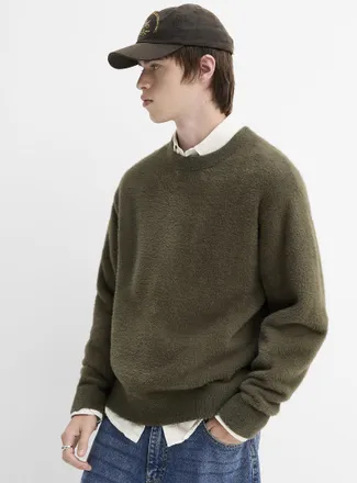 Djab Mens Solid fuzzy sweater