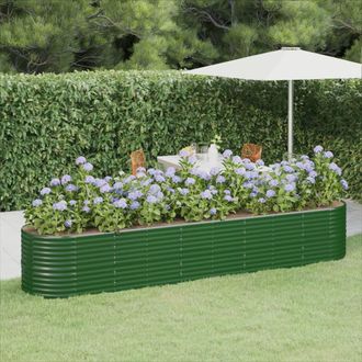 vidaXL Vidaxl - Jardinera Arriate Acero Galvanizado Verde 368x80x68 Cm