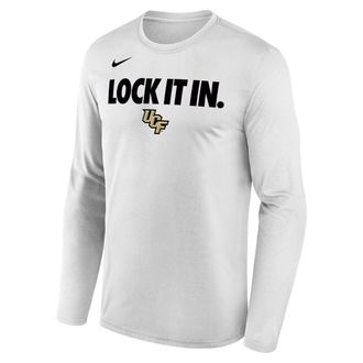 Nike UCF 2026 On-Court Bench Nike Mens Dri-FIT College Long-Sleeve T-Shirt in White | M22284P870UCFL-WHT