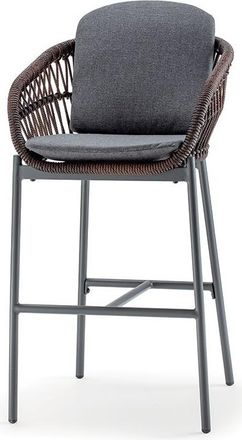 LLR Collection Outdoor Design Barstuhl Elba mit Armlehnen, Anthrazit