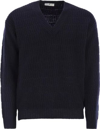 Pantaloni Torino Maglione con scollo a V - Blu