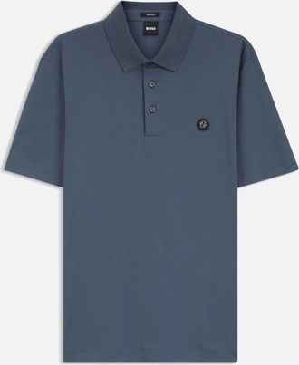 HUGO BOSS Mens BOSS Black C-Parris 01 Polo Shirt A2-25 468 Open Blue - Navy - Size: 44