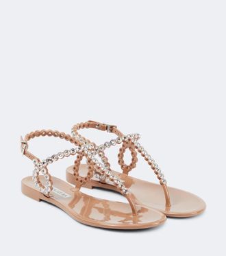 Aquazzura Almost Bare embellished PVC sandals