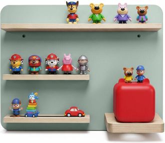 Relaxdays Relaxdays Toniebox shelf, magnetic, for Toniebox & 27 Tonies, HxWxD: 29x39x15 cm, wall shelf, sage