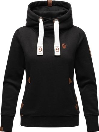 Navahoo Dames Hoodie Namikaa - Warme Trui met Hoge Kraag & Kunstleren Details
