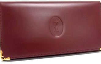 Cartier Must Bordeaux Leather Long Wallet (Bi-Fold) (Pre-Owned)