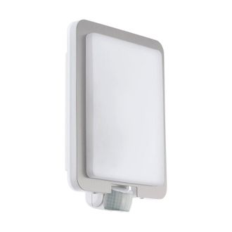 Loops IP44 Outdoor Wall Light & PIR Sensor Stainless Steel Square 1 x 28W E27 Bulb