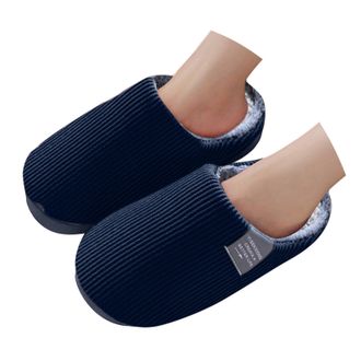 Generic Womens Cozy Memory Foam Slippers Indoor Outdoor Slip On House Shoes Non Slip Soft Plush Cotton Slippers Women Comfy Warm Fuzzy Lined Winter Shoes Fash