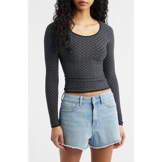 Free People Love Letter Long Sleeve Top in Black at Nordstrom, Size X-Small