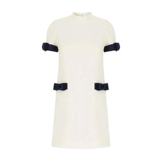 Valentino Garavani Embroidered Crepe Couture Short Dress - female - Valentino Garavani - Short Dresses - White - XS - Dresses