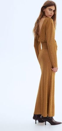H&M Draped Midi Dress in Dark Beige at Nordstrom, Size X-Small