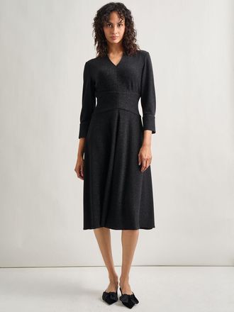Misook Modern Fit-and-Flare Sparkle Stretch Woven Midi Dress