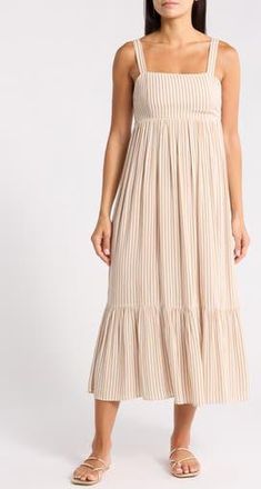 Billabong Tea Party Midi Dress in Khaki at Nordstrom Rack, Size X-Large
